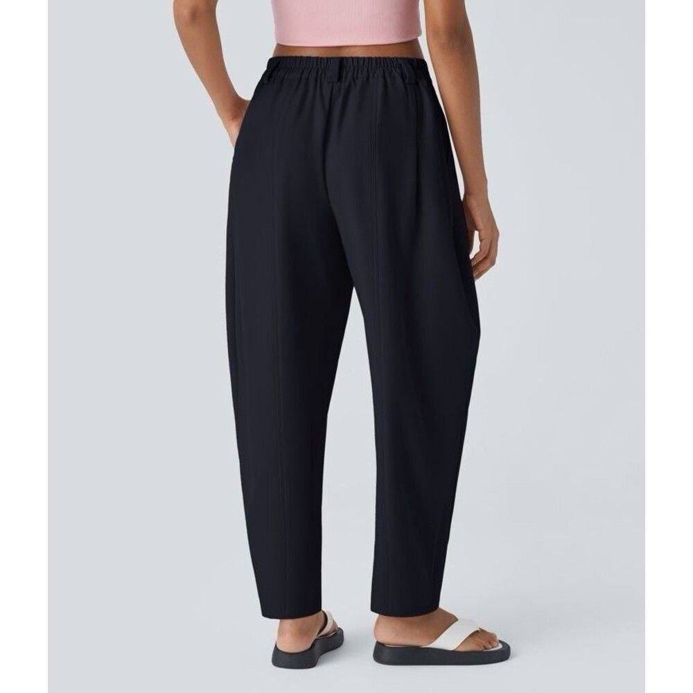 Halara Blue Mid Rise Pocket Barrel Leg Baggy Work Pants Women Size Large New - Picture 4 of 6